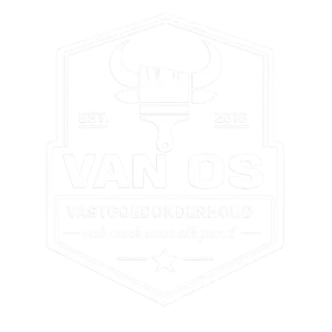 Wit logo van Van Os Vastgoedonderhoud