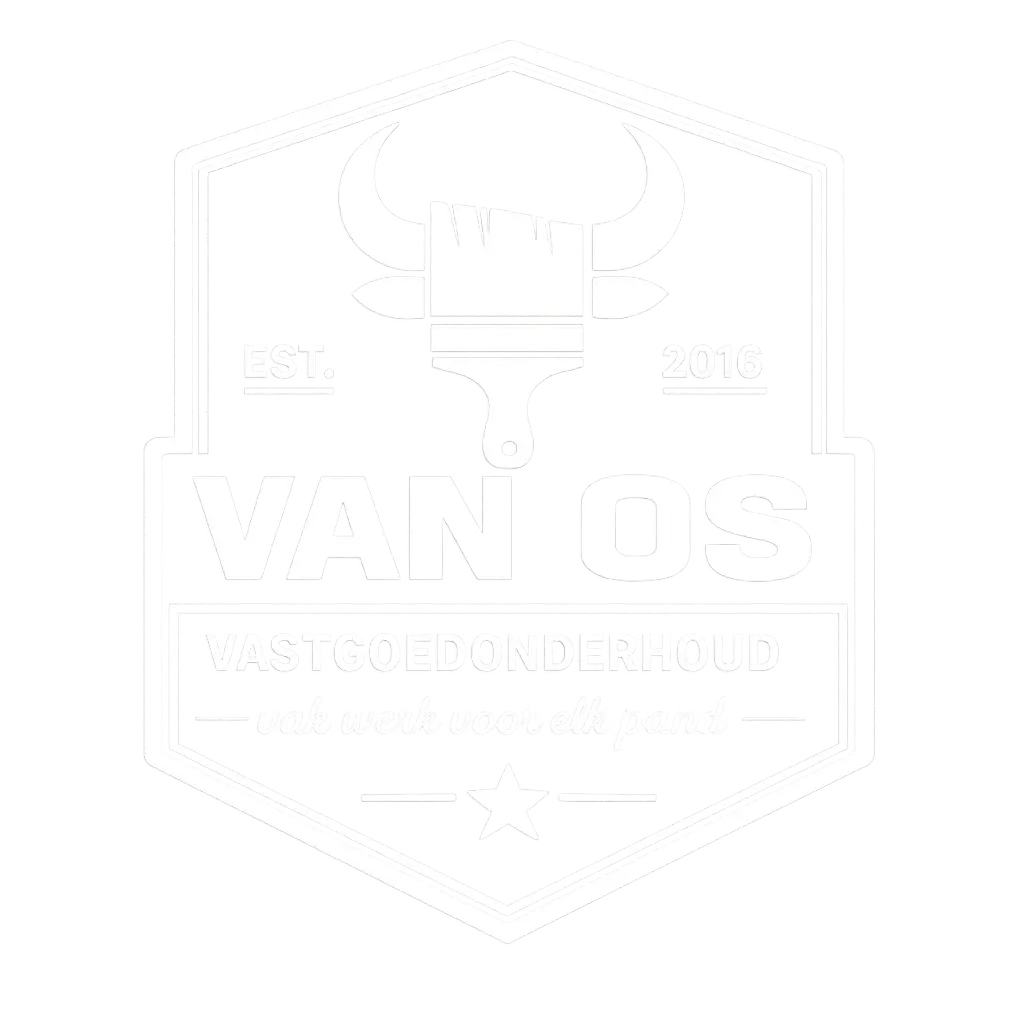 Wit logo van Van Os Vastgoedonderhoud